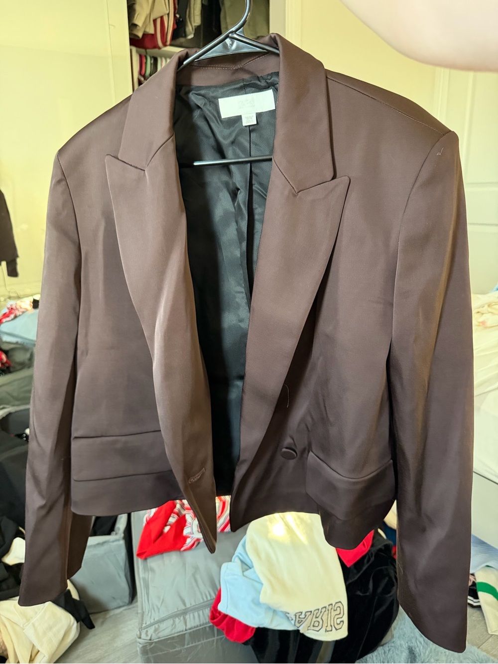 Zara women Dark Brown Single-Breasted Blazer